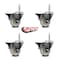 Service Caster 3 Inch Nylon Wheel Swivel 58 Inch Threaded Stem Caster Set with Brake SCC SCC-TS20S314-NYS-PLB-58212-4 - alternate 2
